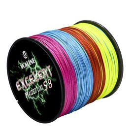 Waline Super Strong 300 m 500 m PE Braided Fishing Line 8 Strands Multifilament Fishing Line 20 lb-80 lb Sea Fishing Braided Line (Multicoloured, 50 lb/0.33 mm/500 m 547yds))