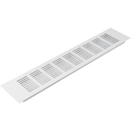 Vent Systems 16 x 3 Inch (Outer Dimensions) Air Supply Ventilation Grille - White Aluminum Rectangle Intake/Exhaust Door Vent Deflector - HVAC for Home Improvement Floor, Wall Duct Cover