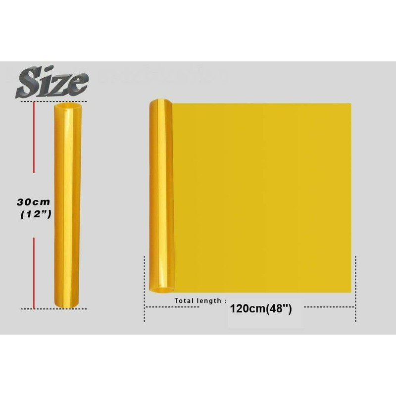 12” X 48” Glossy Yellow Tint Vinyl Wrap Film Roll