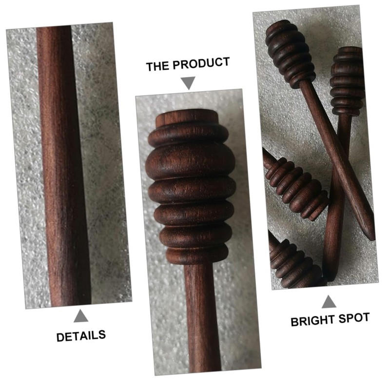 Hemobllo Black Walnut Wood Honey Dipper Stick Kitchen Honey Stirring