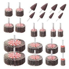 WiMas WiMas 24PCS 80 Grit Sanding Flap Wheels Abrasive Flap Wheel Set Polishing Disc Sanding Heads 80 Grit Sanding Paper Polishing Wheel for Drill Rotary Tool Polishing Grinding Deburring