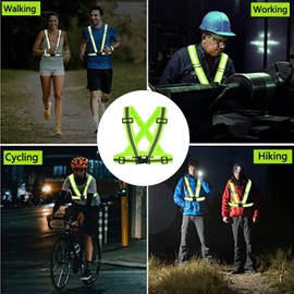 Oeyliz Reflective Vest for Men Women Running Reflective Safety Vest Reflective Safety Vest Reflective Vest Straps 1 Pack Adjustable Belt Straps for Night Running Biking Fishing Hiking Walking(Green)