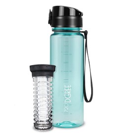 720°DGREE uberBottle CrystalClear Water Bottle + Fruit Container, 500 ml, BPA-Free, Leak-Proof, For Children, School, Sports, Fitness, Slim Tritan Water Bottle, Lightweight, Shatterproof Sustainable