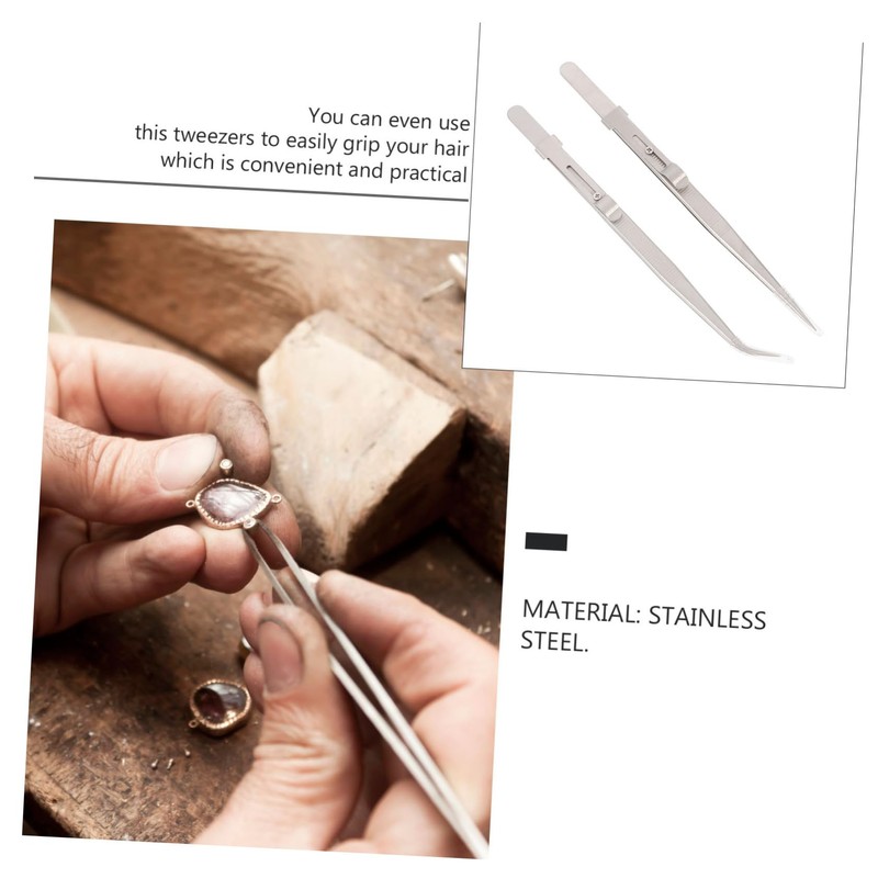 Healeved Tweezers 2 Pack of Stainless Steel Tweezers Suction Tip