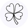 24 x 40mm Round 'Four Leaf Clover' Stickers (SK00009276)