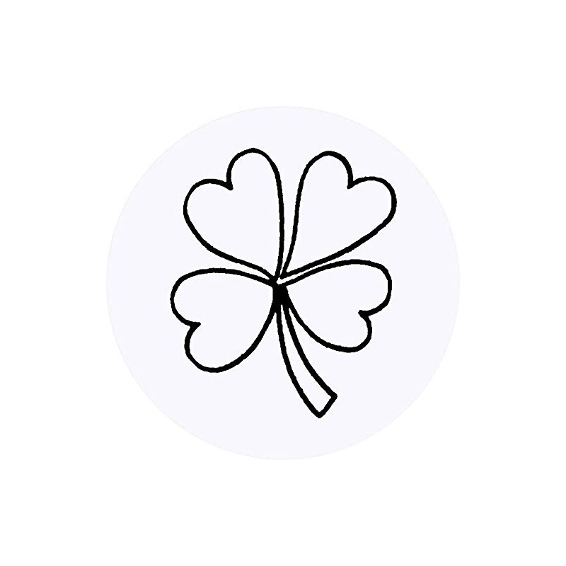 24 x 40mm Round 'Four Leaf Clover' Stickers (SK00009276)