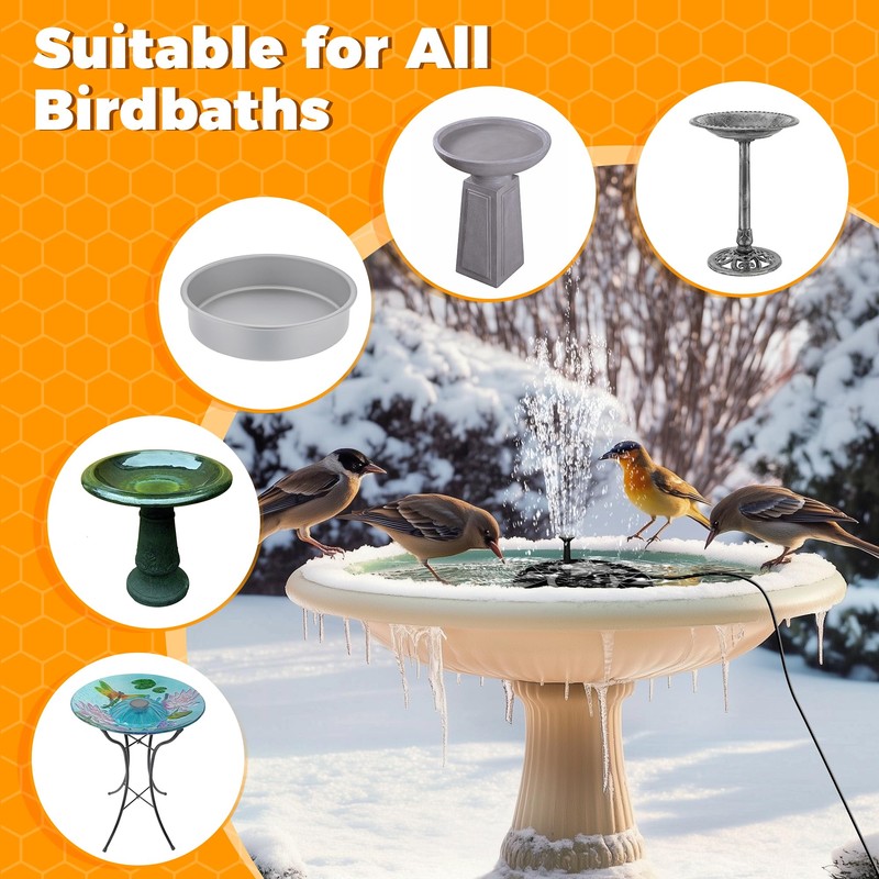 Loyala Bird Bath Heater, 70W Submersible Pond Deicer Bird Bath