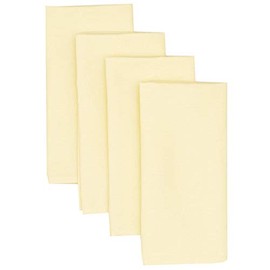 Sweet Pea Linens Solid Ivory Rolled Hem Leaf Jacquard Cloth Napkins - Set of Four