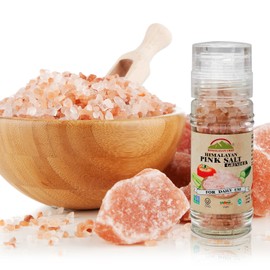 Himalayan Chef Pink Salt Refillable Grinder, 3.53-Ounce, Pure Gourmet Crystals Salt