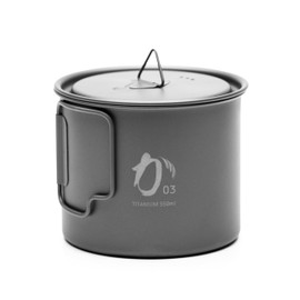 KPOT-550-C Titanium Pot for Outdoor Use, 19.7 fl oz (550 ml) (with lid)