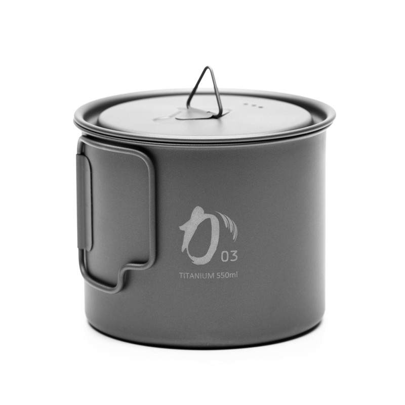 KPOT-550-C Titanium Pot for Outdoor Use, 19.7 fl oz (550