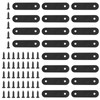 Glarks 20 Sets 60mm Flat Straight Corner Brace Black Metal