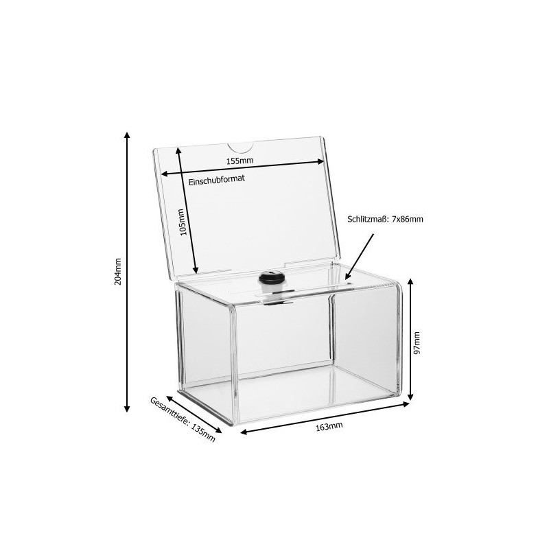 Zeigis® Losbox/Action Box/Donation Box with Poster Slot Lockable with Lock