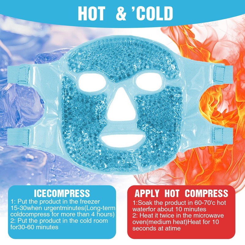 atnayo Cooling Face Mask, Reusable Face Ice Pack Mask for