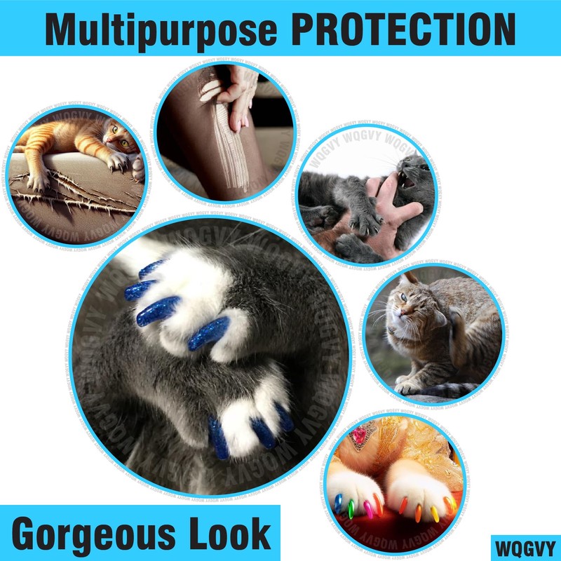WQGVY 15 Colors / 150 pcs Cat Nail Caps |