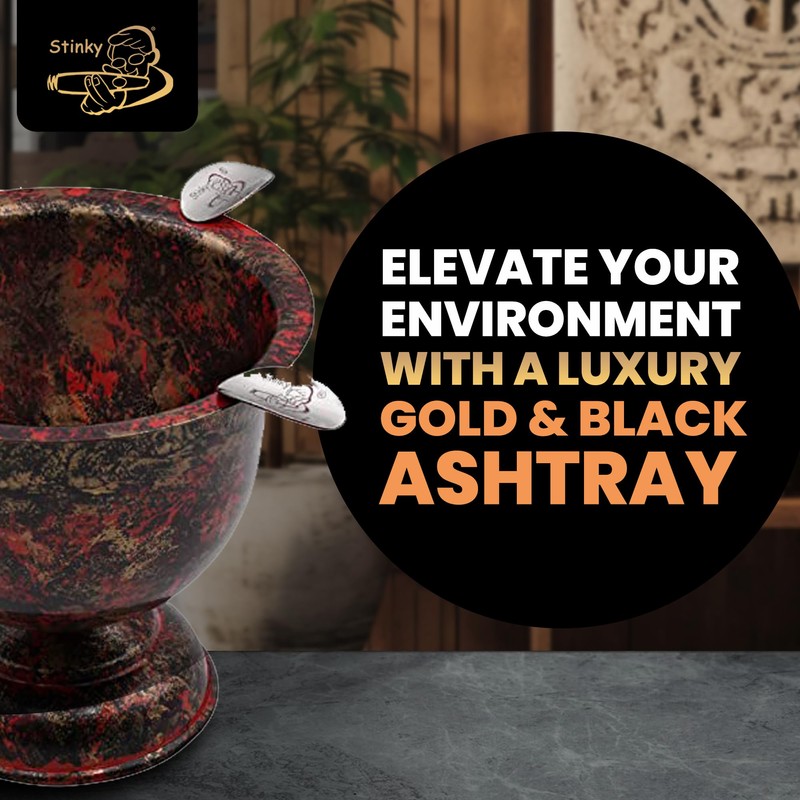 Stinky Cigar Tall Cigar Ashtray with 4 Stirrups for Indoor