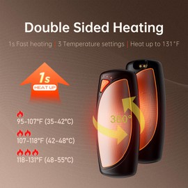 Hand Warmers Rechargeable 2 Packs, Double Sided Heating with AI Charging Case, 14000mAh Electric Hand Warmer Ultra Long Battery Life, Portable Heater Gifts for Christmas,Camping,Hunting