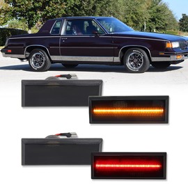 GTINTHEBOX for 1981-1988 Oldsmobile Cutlass 442 Front Amber & Rear Red LED Side Marker Light Fender Lamp, 4pcs