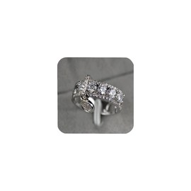 Creative Women's 18 White Yellow Rose Gold Jewelry Cubic Zirconia Pendant Ring in 925 Sterling Silver Ring Sparkly Engagement Ring Cocktail Party Promise Ring for Women ST.077 (White Gold, 8)