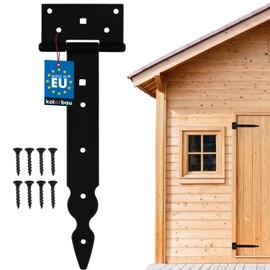 KOTARBAU® Cross Hinge T-Hinge Decorative Shutter Hinge Powder Coated Black 250 mm