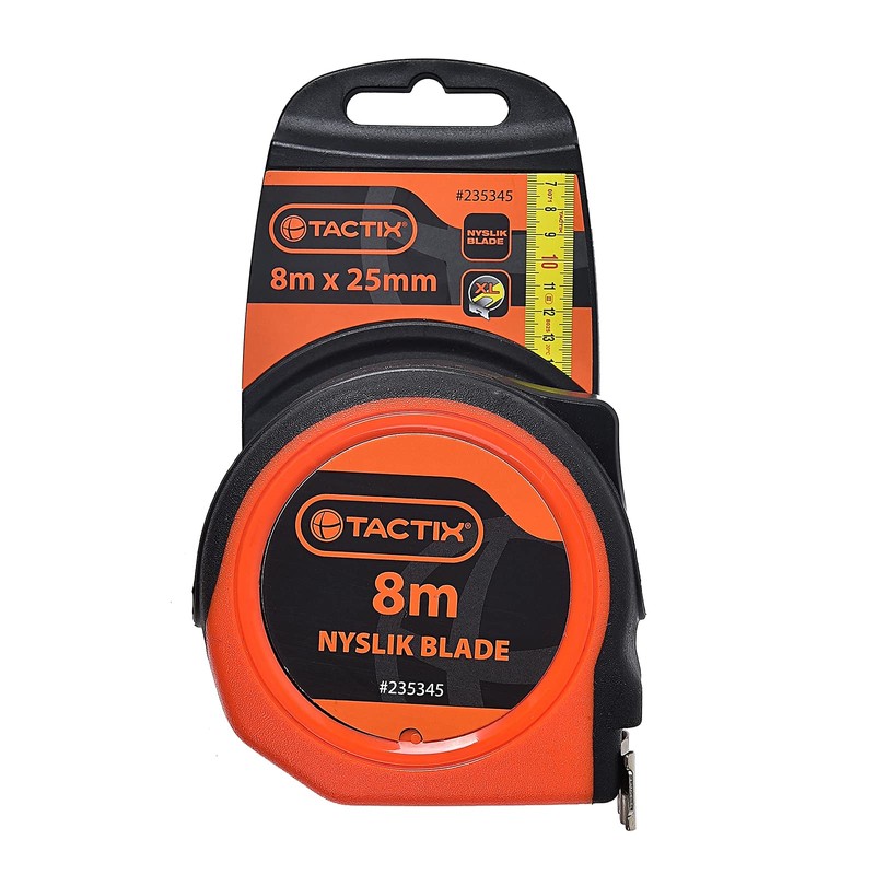 TACTIX Tape Measure Tape Measuring Tape Robust with Clip (8