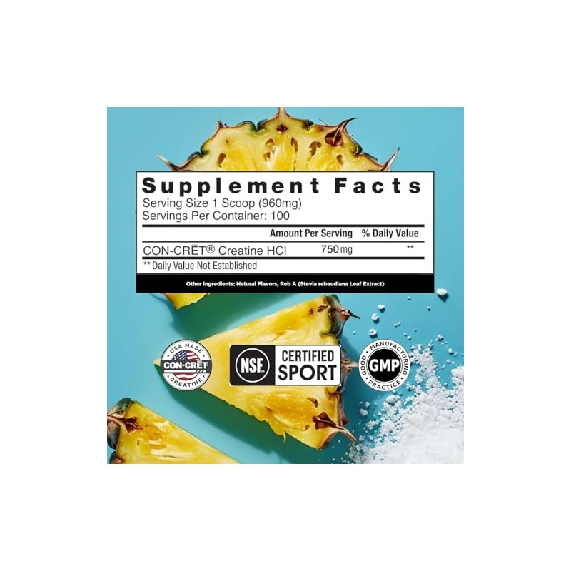 CON-CRET Concentrated Creatine Creatina HCI Pura en polvo formula patentada
