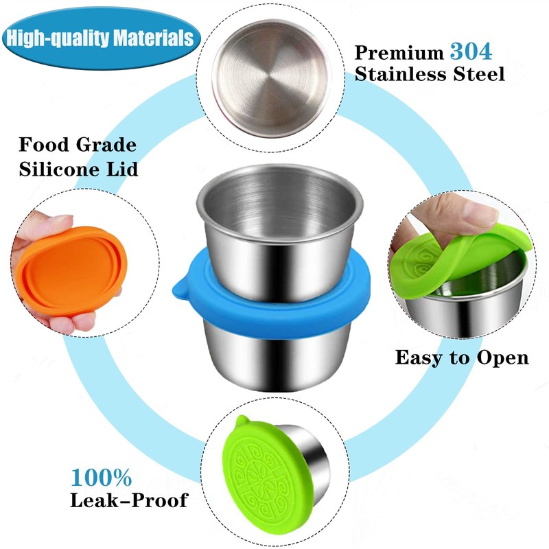 6pcs Salad Dressing Container, 1.7 oz Small Condiment Containers with