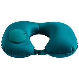 Inflatable U-Shaped Travel Neck Pillow, Teal, Portable