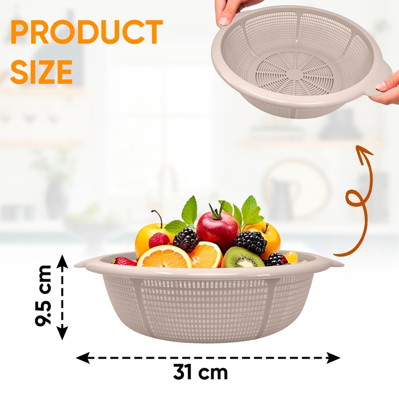 Plastic Colander Food Sieve Strainer Basket for Food Washing Draining