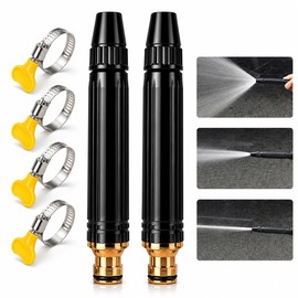 2 Pack High Pressure Hose Nozzle, Home High-Pressure Car Wash Water Gun with Booster Nozzle and Hose, Adjustable Spray Patterns for Car Washing and Outdoor Cleaning