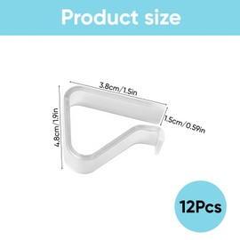 KRENIE Table Cloth Clip Tablecloth Clips - 12 Pcs Transparent Table Cloth Clips for 20MM to 35MM Table Thickness - Outdoor Table Cloth Clips for Camping, BBQs, Dinners, Weddings