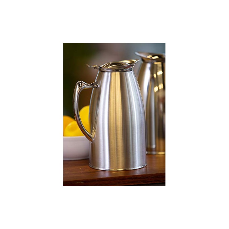 Service Ideas WP1SA Water Pitcher, Foam insulated, Stainless Steel, Satin