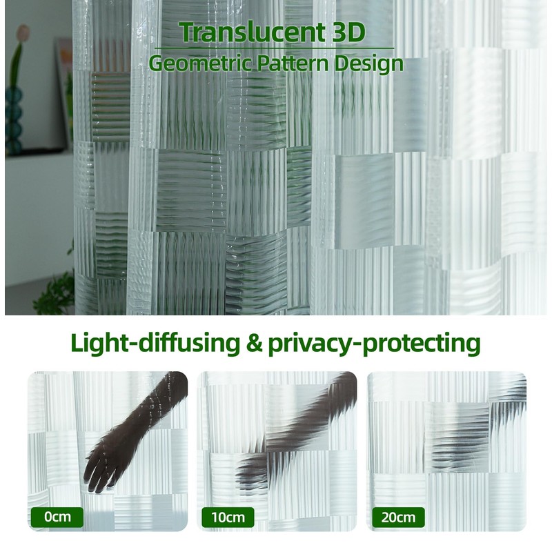 Tonnali 78 Inch Shower Curtain or Liner with Desigh, EVA