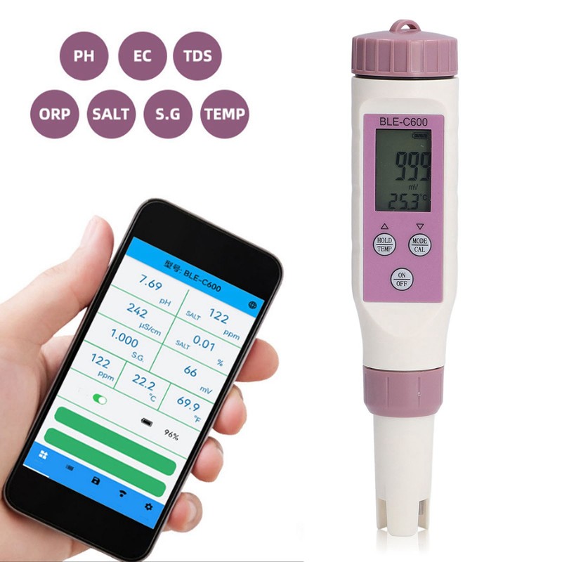 7 in 1 Bluetooth Water Quality Tester Automatically Save Data