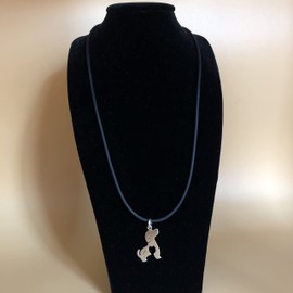 TCLAUDIA, Collares para Mujer: Collar con Dije de Perro y Gato de plata 925- Regalo Original para Amantes de los Animales - Joyería hecha a mano - Dijes para Mujer-Collar de Hilo Encerado de 45 cm.