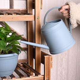 1.8 L Imitation Tin Long Spout Watering Cans Home Balcony Watering Cans Large Capacity Garden Tools Small Flower Boxes (Blue, One Size)