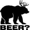 csRetro BEER Deer + Bear Parody Comedy Funny Hunting Hunter