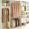 HDbonemu Foldable Hanging Closet Rod Adjustable Width and Height, Chrome
