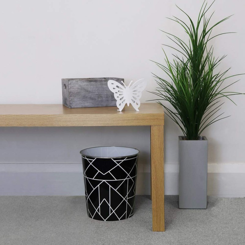 JVL Linear Black Waste Paper Bin, 27 x 25cm approx,