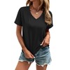 Womens Summer Tops Short Sleeve V-Neck Tshirts Soft Basic Tees