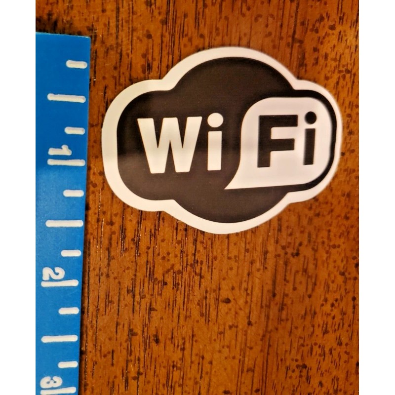WiFi Sticker Decal Vinyl Wi-Fi Free Internet Black White 2"