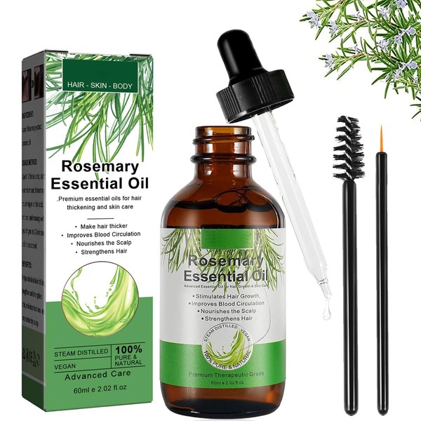 Rosemary Oil for Hair Growth,60ml Natural Organic Rosemary Essentia Oil,