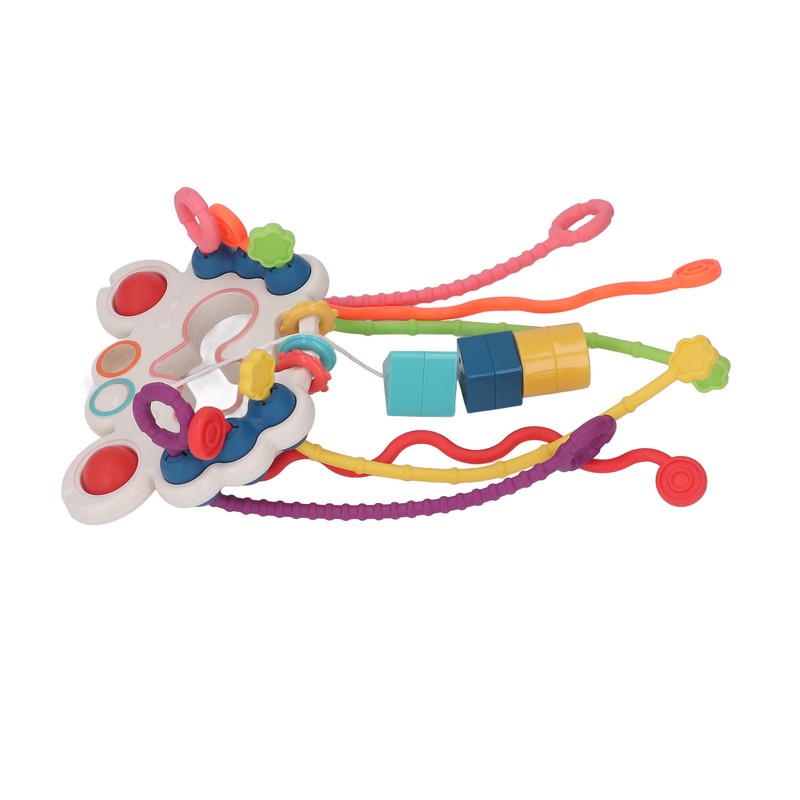 Pull String Interactive Toy Plastic Colorful Pulling Toy for Visual
