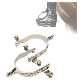 1 Pair Horse Spurs, Stainless Steel Spurs Cowboys Spurs for Men Spurs For Cowboy Boots Women Horse Boot Spurs For Men and Women with Rotatable Gear for Equestrian Accessory 70 x 90mm / 2.76 x 3.54in