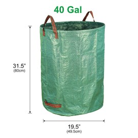 Gardzen 3-Pack 40 Gallon Yard Waste Bags - Reuseable Heavy Duty Gardening Bags, Lawn Pool Garden Leaf Waste Bag