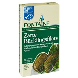 Fontaine Bückling Fillets in Organic Sunflower Oil 190 g Canned Fish Pack of 3 x 190 g