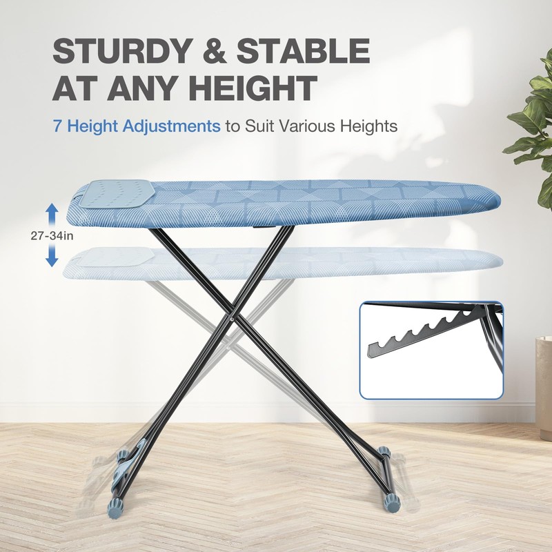 APEXCHASER Ironing Board with Iron Rest, Compact and Space Saver
