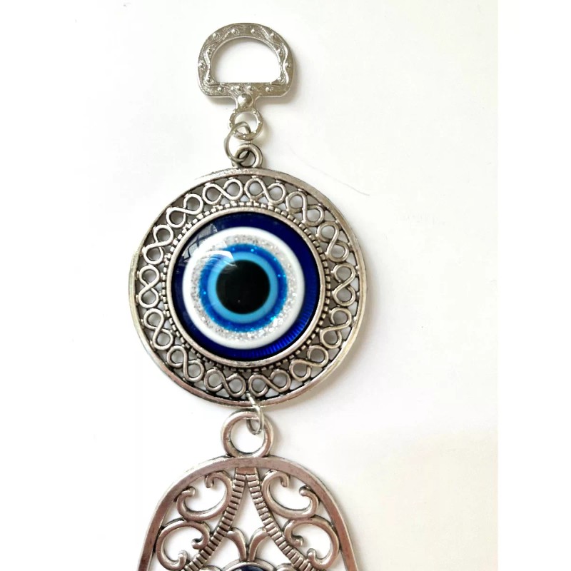 Satnam Amuleto Mano De Fatima Y Ojo Turco Colgante. Casa