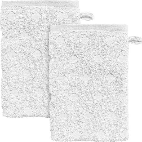 Erwin Müller Walk Terry Wash Mitt Pack of 2 Extra Absorbent Quick Drying Velvety Soft White Size 15 x 21 cm