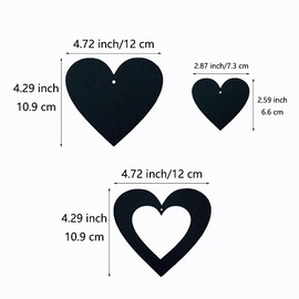 FAZHBARY 30 PCS Black Heart Ornaments Felt Heart Shaped Ornaments Bulk Hanging Black Heart Decorations for Gothic Bachelorette Decoration